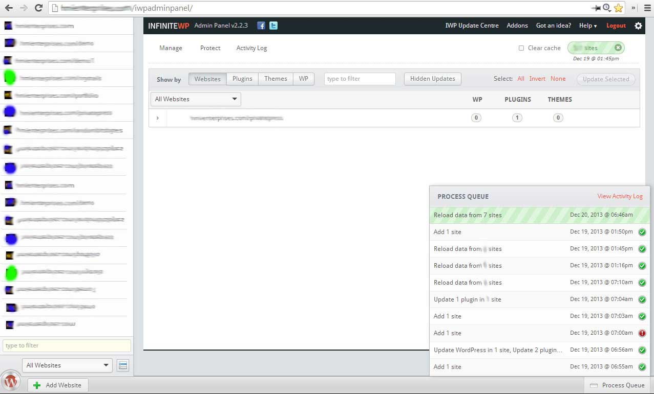 Менеджеры сайтов WordPress - InfiniteWP